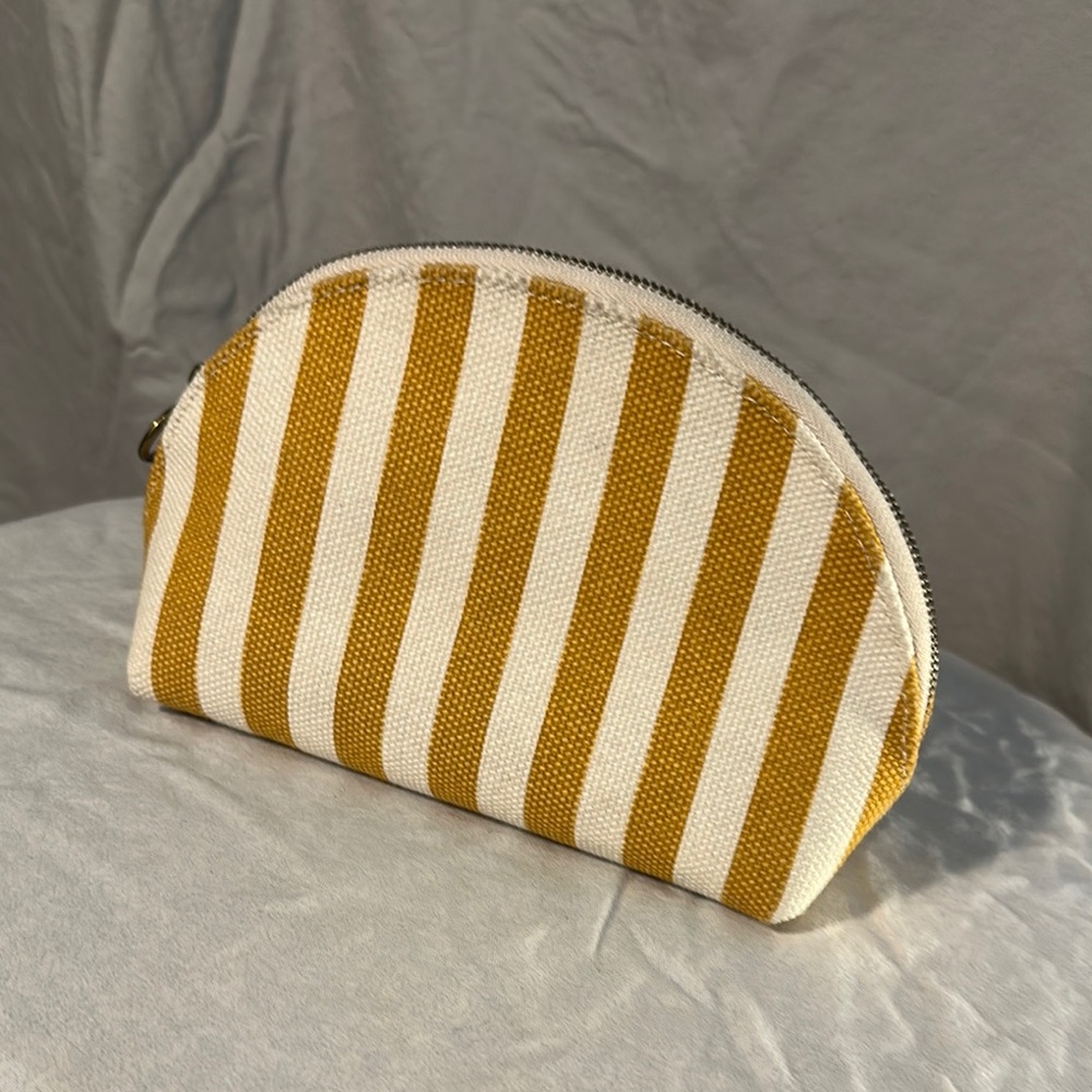 Madewell striped yellow & white pouch
